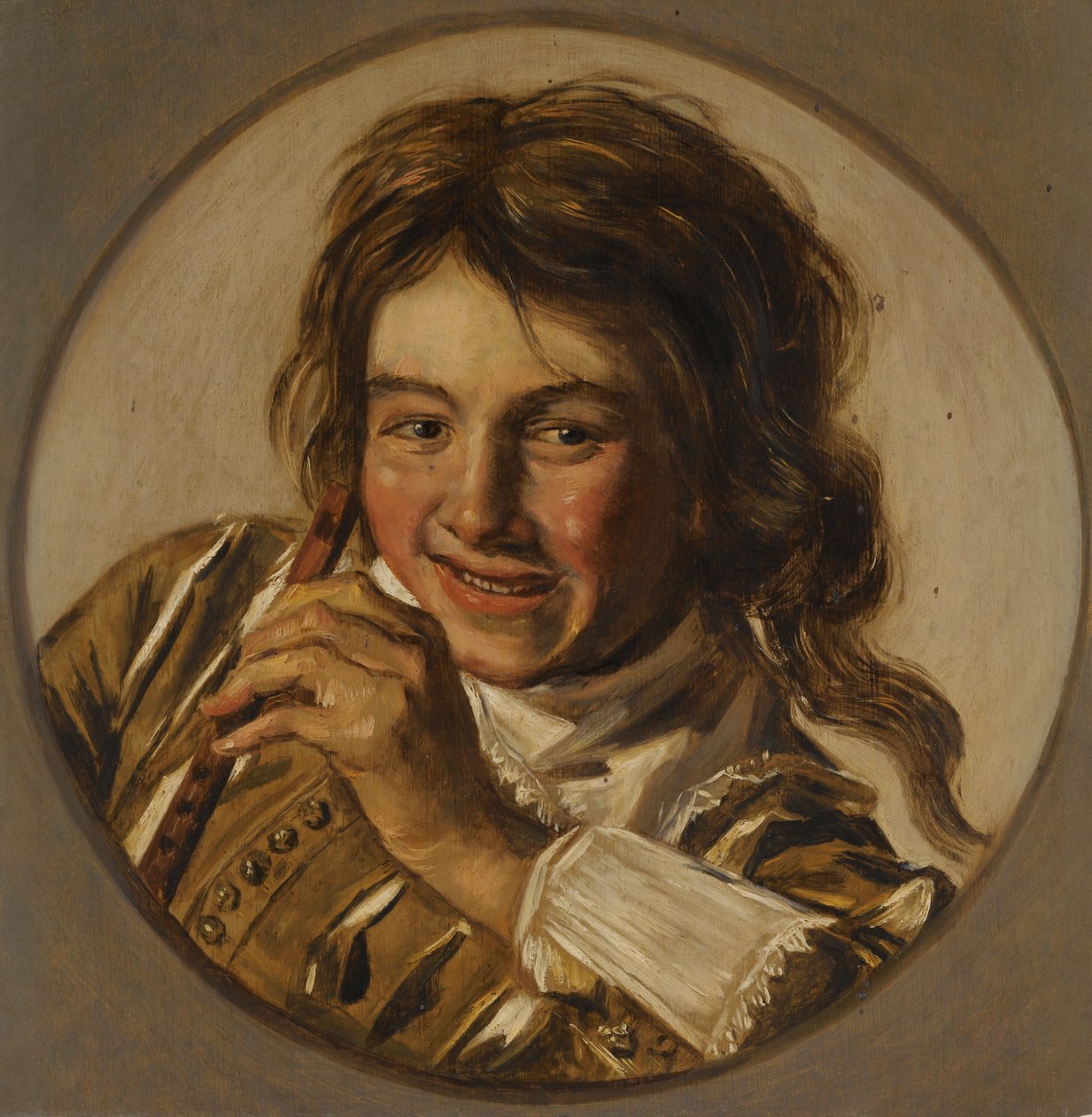 Śmiejący się chłopiec z fletem autorstwa After Frans Hals