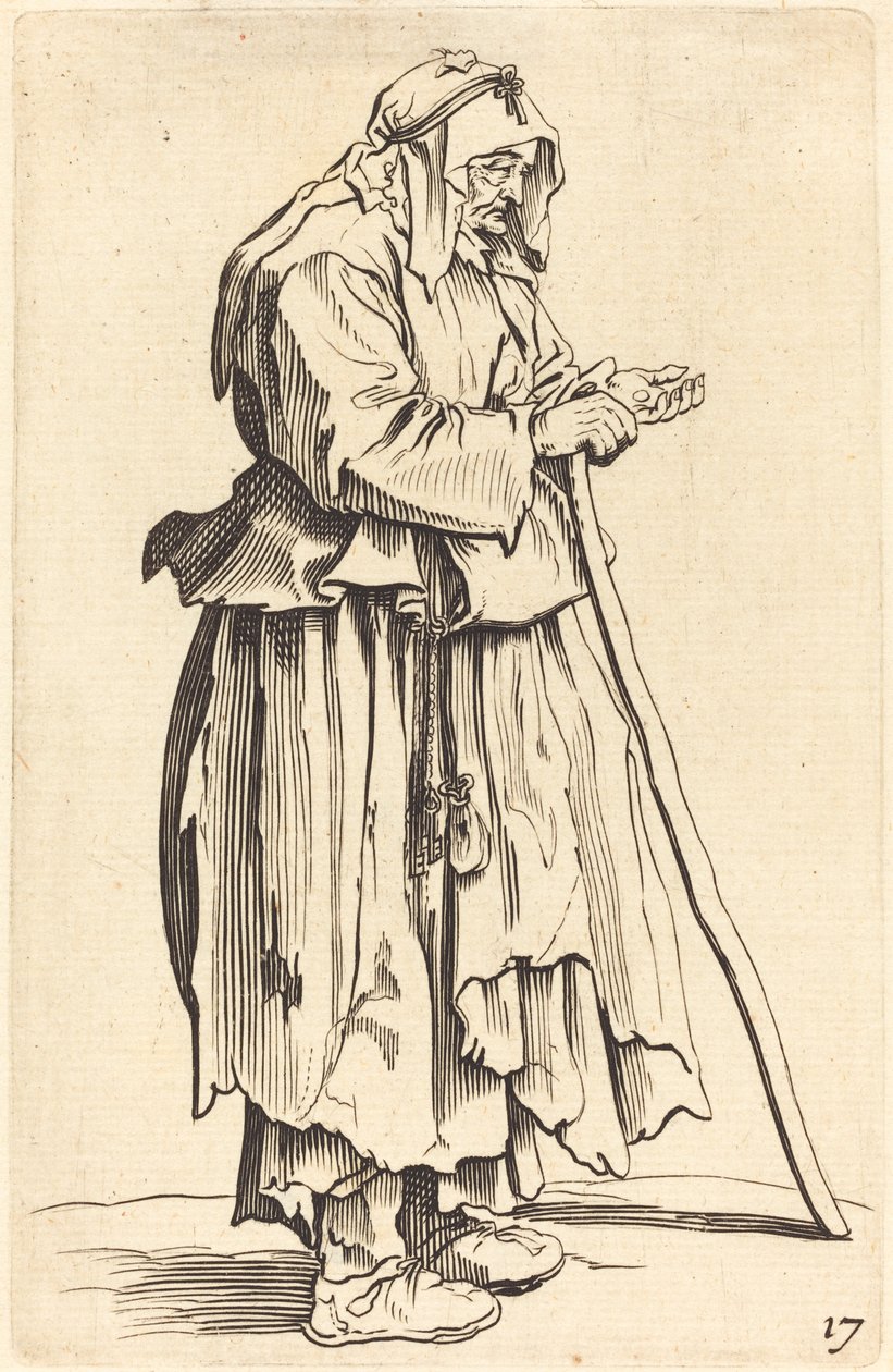 Żebraczka otrzymująca dobroczynność autorstwa After Jacques Callot