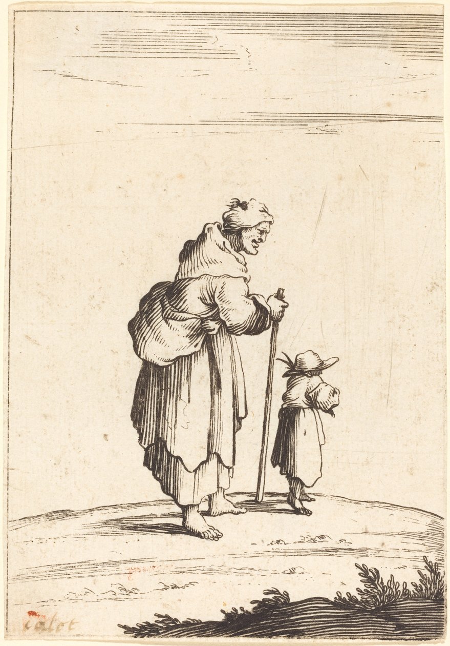 Żebraczka i dziecko autorstwa After Jacques Callot