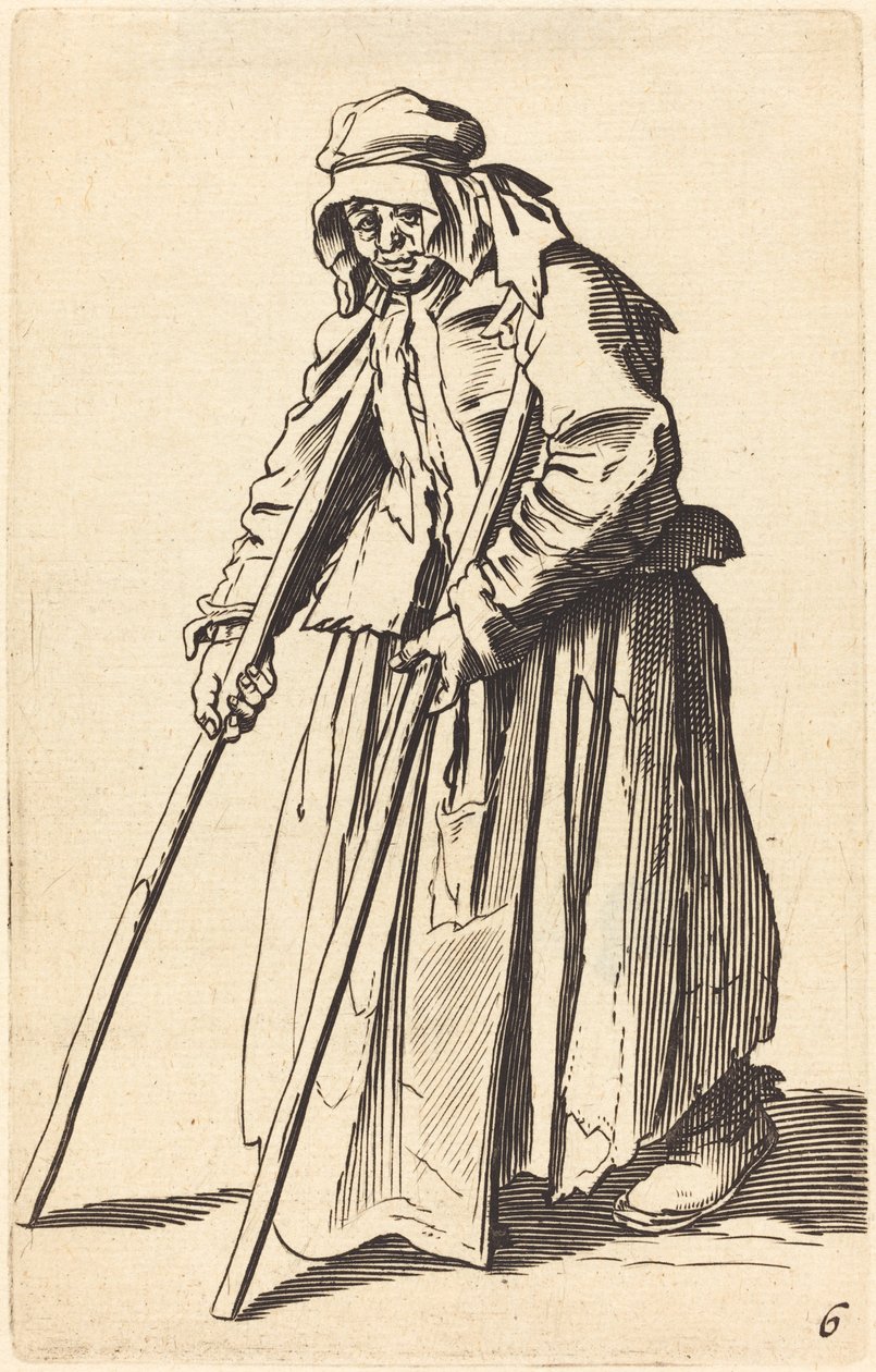 Żebraczka z kulami autorstwa After Jacques Callot