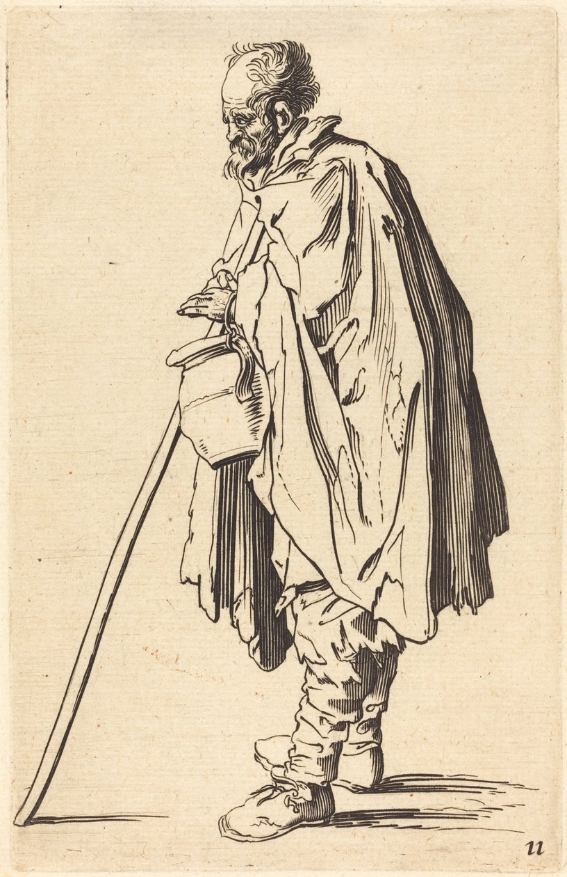 Żebrak z garnkiem autorstwa After Jacques Callot