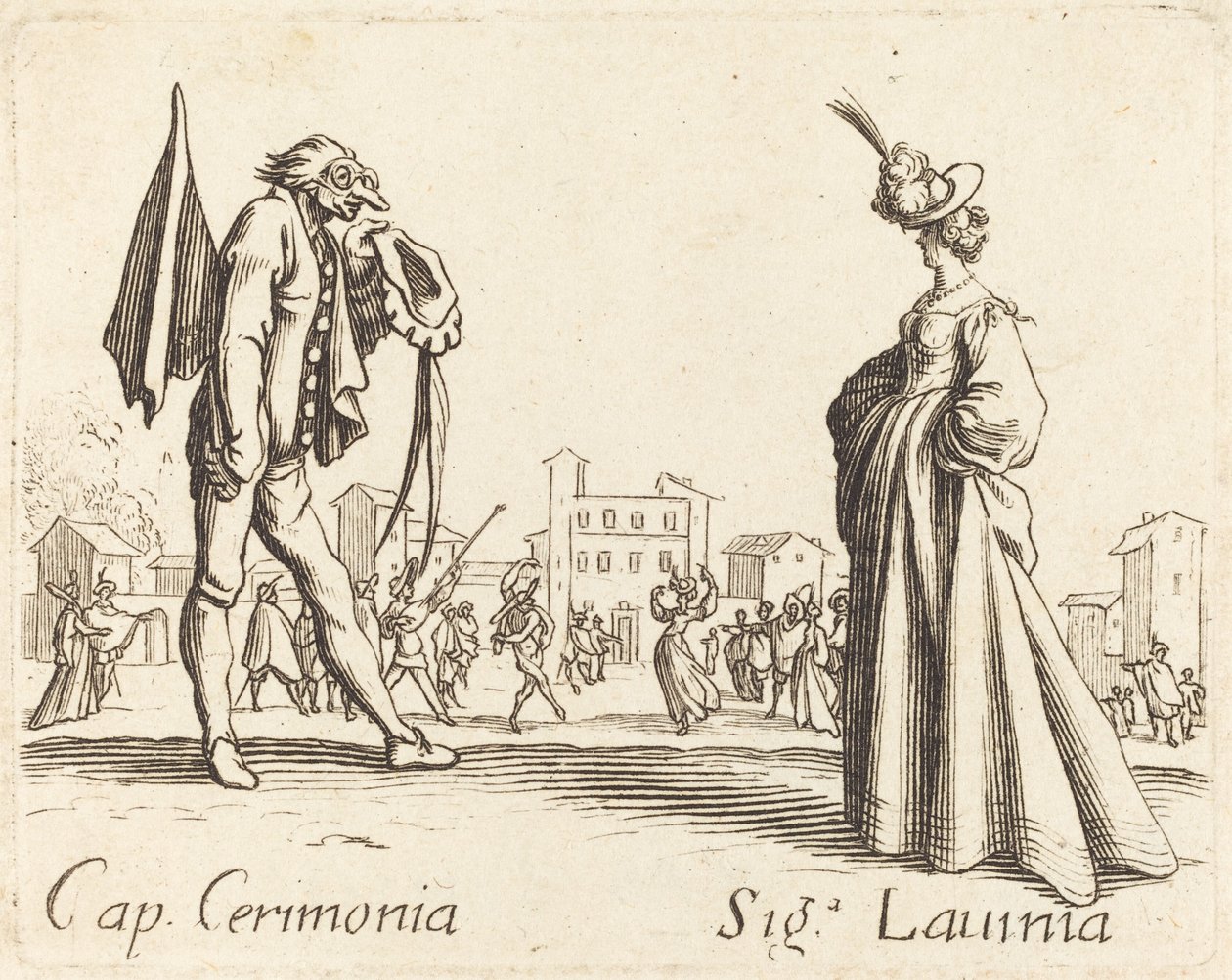 Kapitan Ceremonia i Siga. Lavinia autorstwa After Jacques Callot