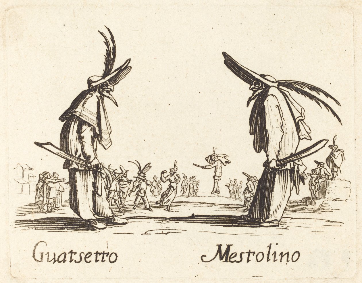 Guatsetto i Mestolino autorstwa After Jacques Callot