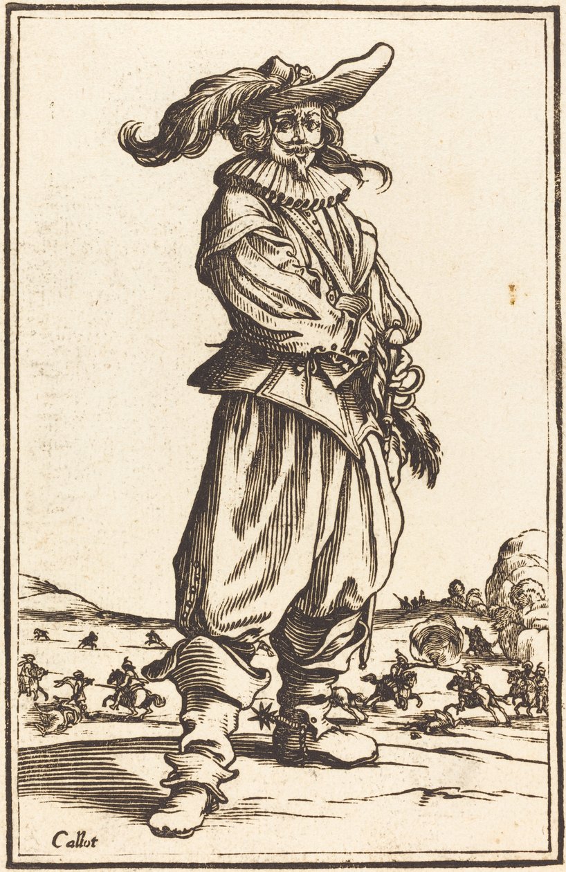 Żołnierz w Pierzastej Czapce autorstwa After Jacques Callot