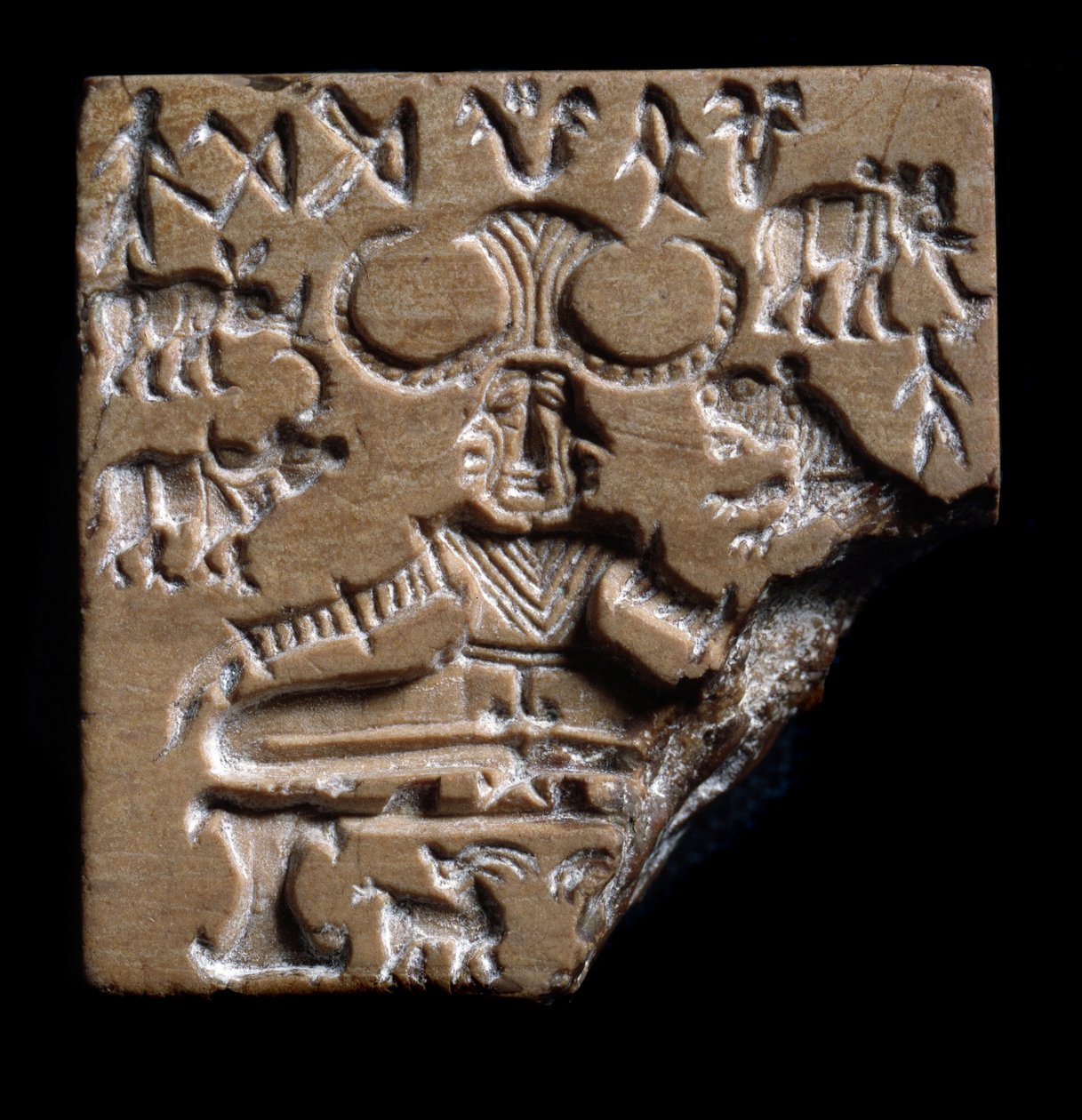 Pieczęć Shiva Pashupati, Mohendżo-daro, 2350-200 pne (w Stat.) autorstwa Age Bronze
