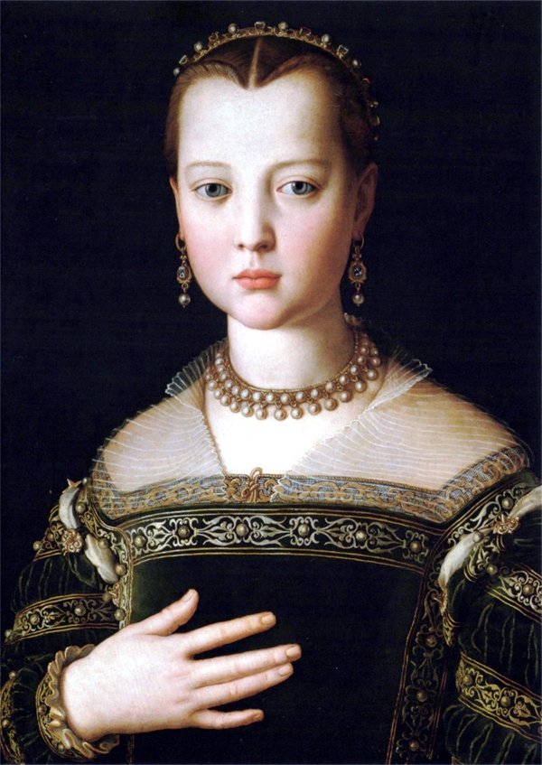 Maria de Medici autorstwa Agnolo Bronzino
