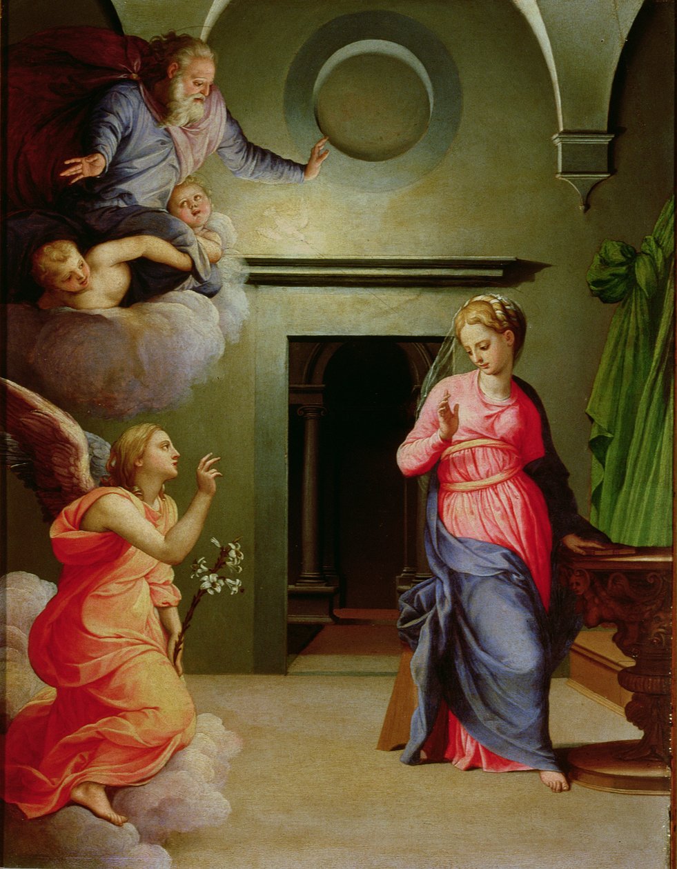 Zwiastowanie (tempera na panelu) autorstwa Agnolo Bronzino