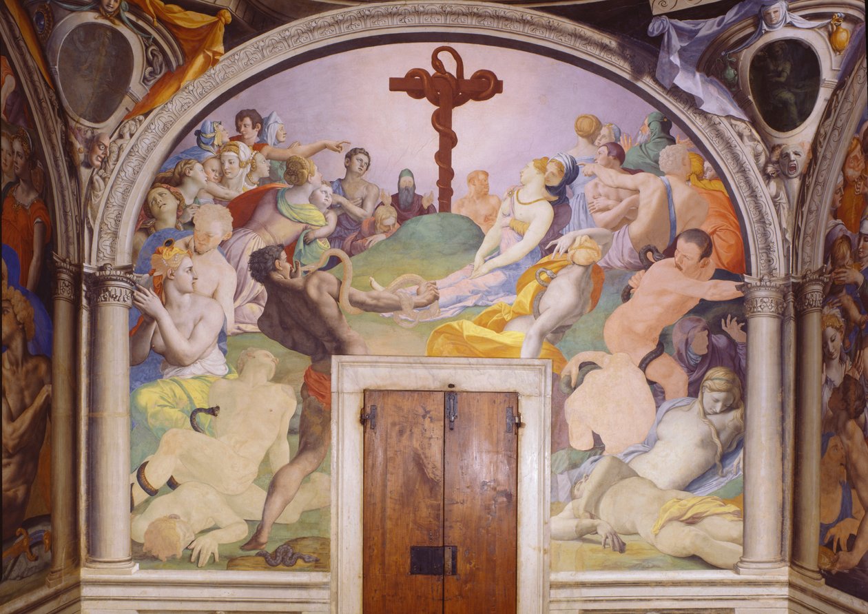 Adoracja węża autorstwa Agnolo Bronzino