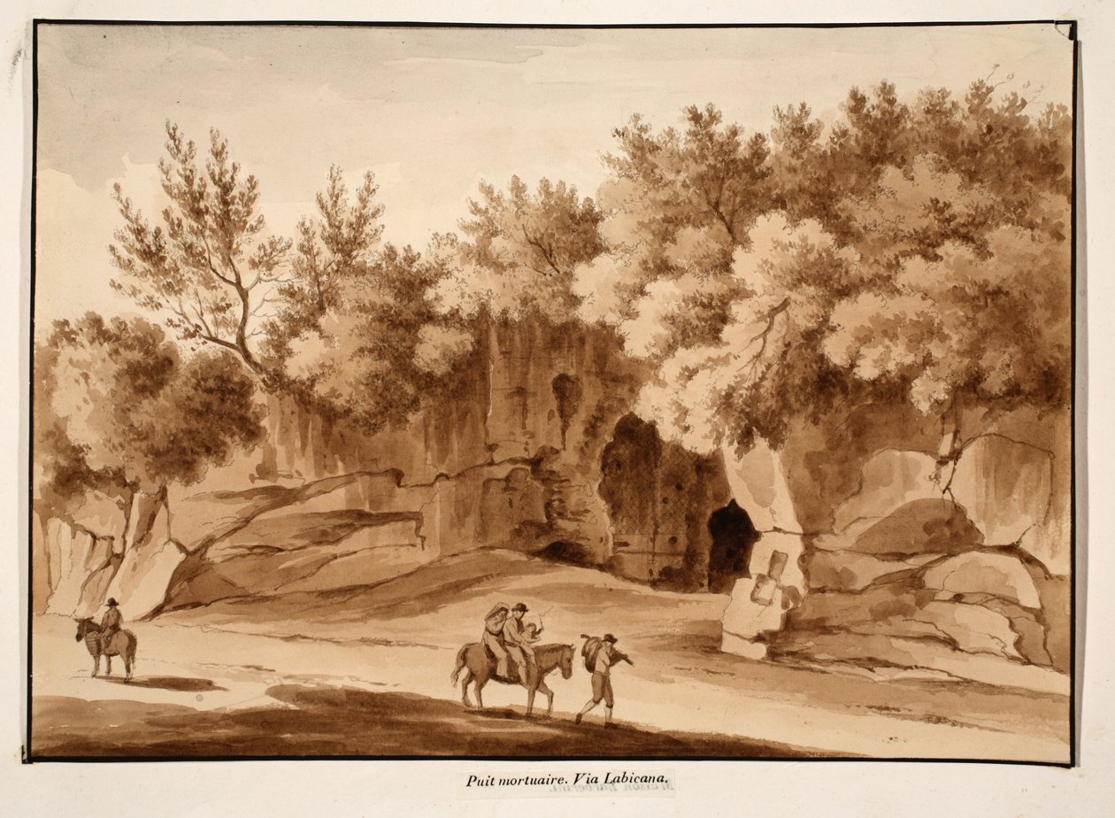 Komora grobowa, Via Labicana, 1833 (akwaforta z brązowym płukaniem) autorstwa Agostino Tofanelli