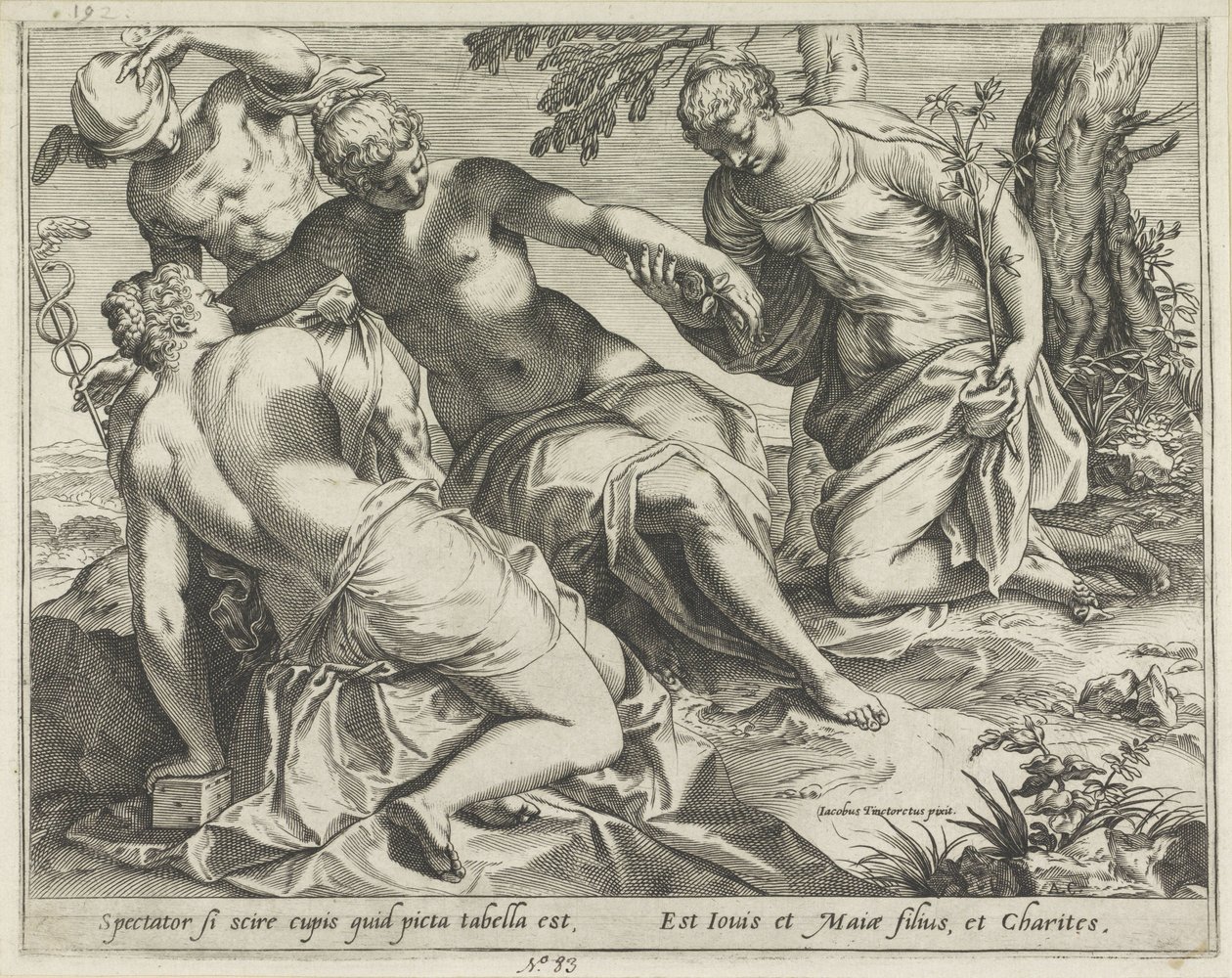 Merkury i Łaski autorstwa Agostino Carracci