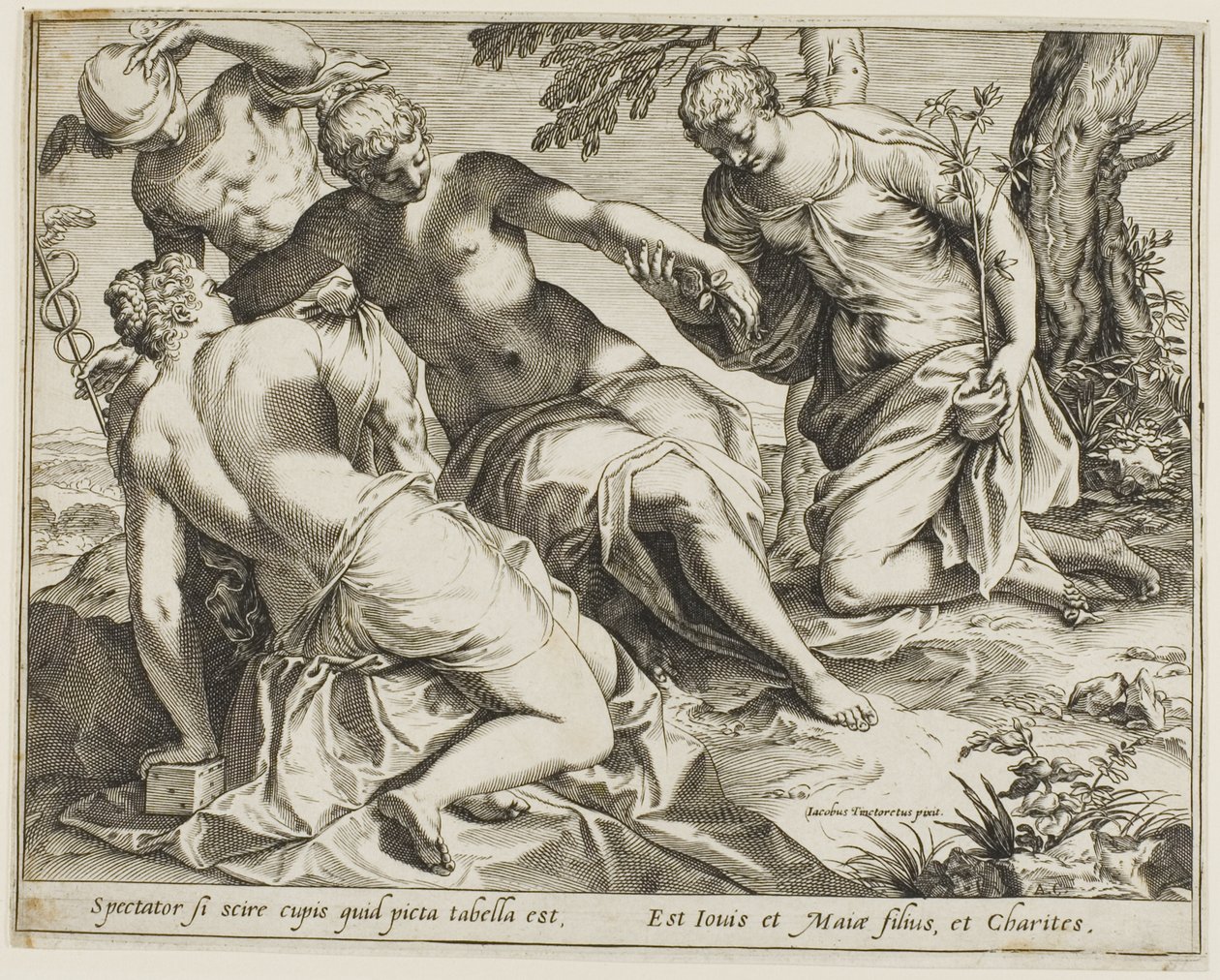 Merkury i Łaski autorstwa Agostino Carracci
