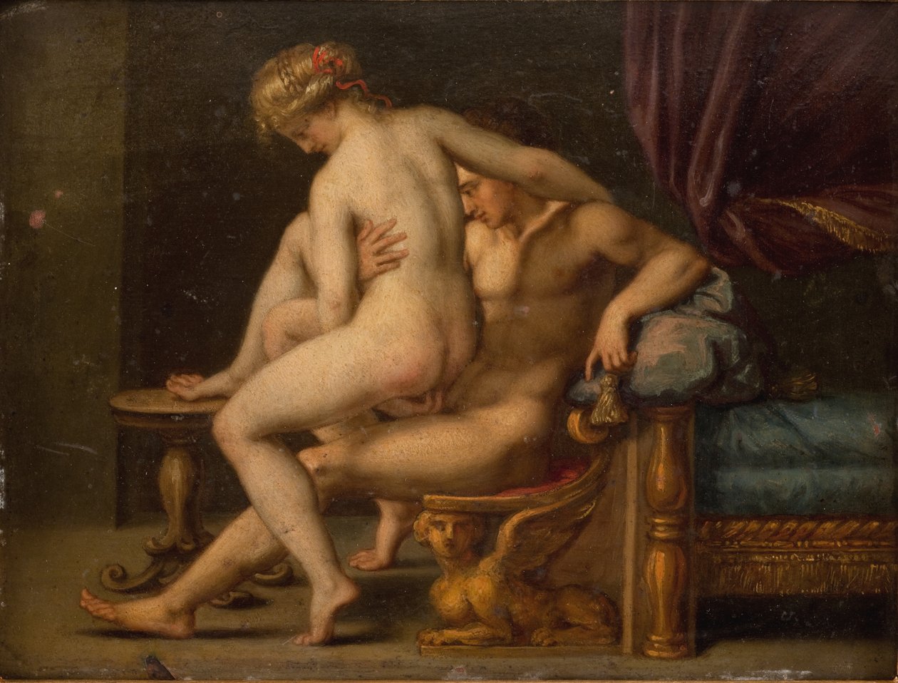Nagość z mężczyzną i kobietą autorstwa Agostino Carracci