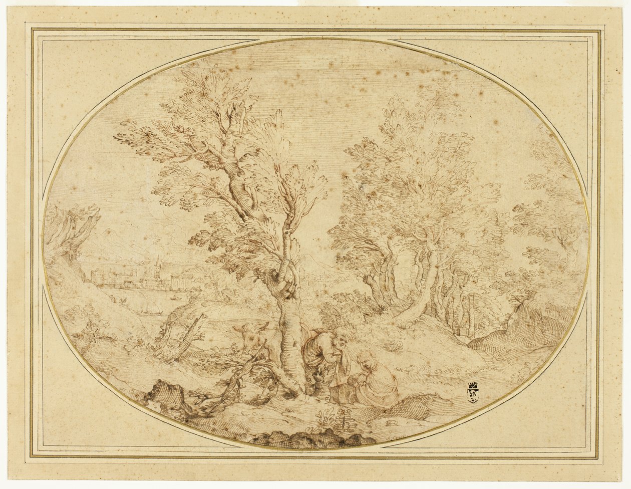 Odpocznij w locie do Egiptu autorstwa Agostino Carracci