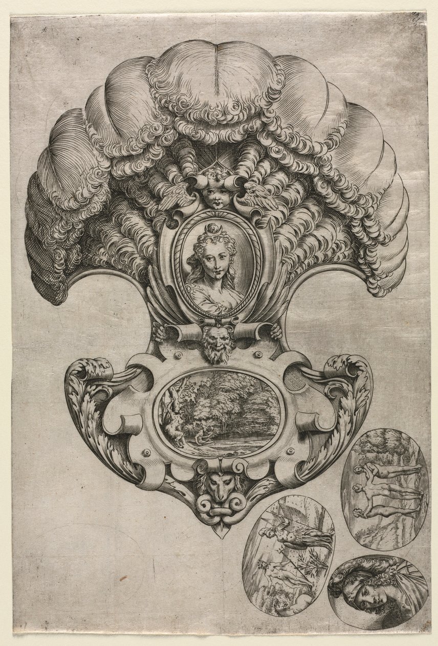 Wachlarz LEventail , c. 1589-1595. autorstwa Agostino Carracci