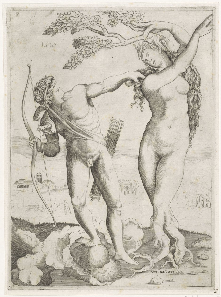 Apollo w Daphne autorstwa Agostino Veneziano