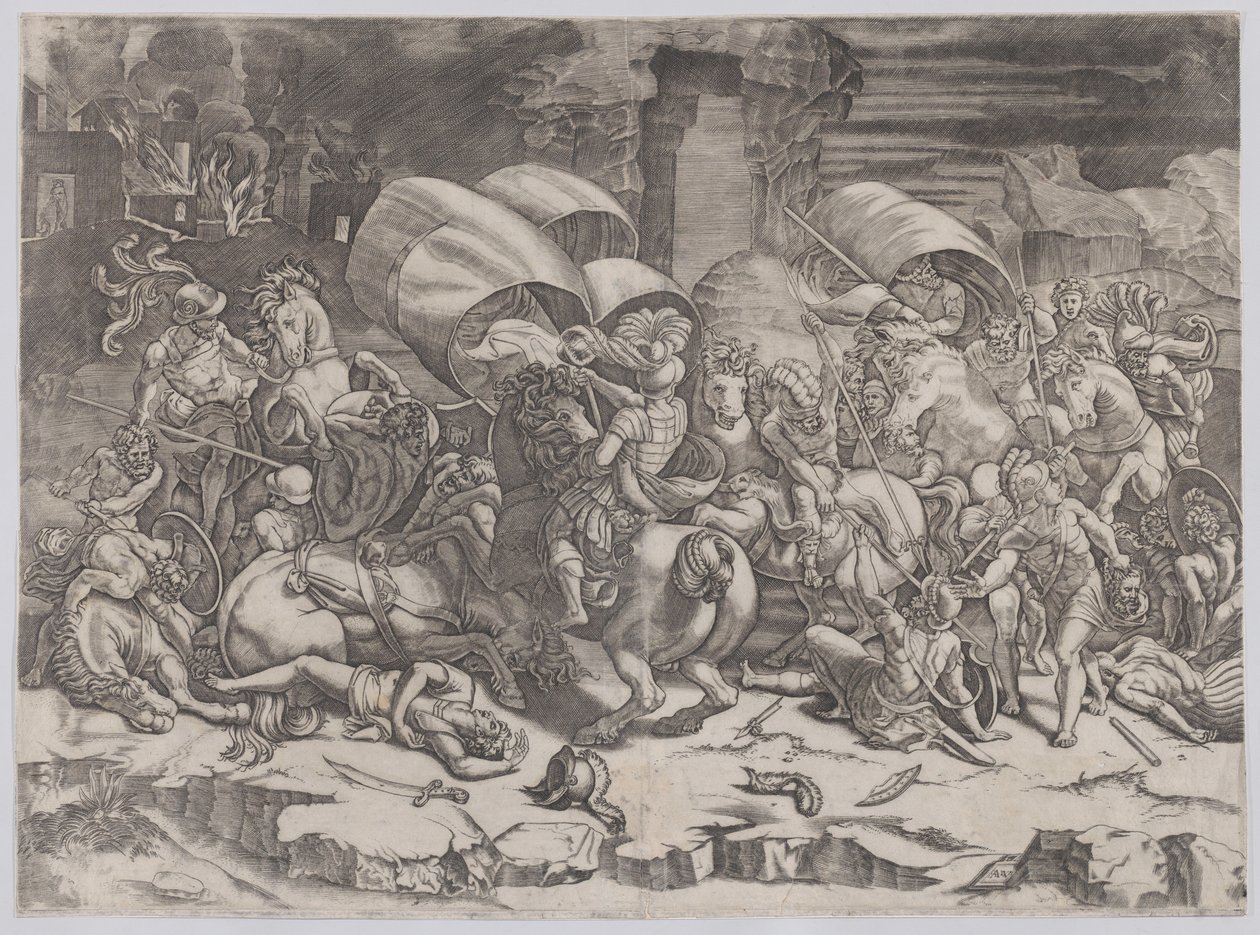 Bitwa kordelasem, 1530-31. autorstwa Agostino Veneziano