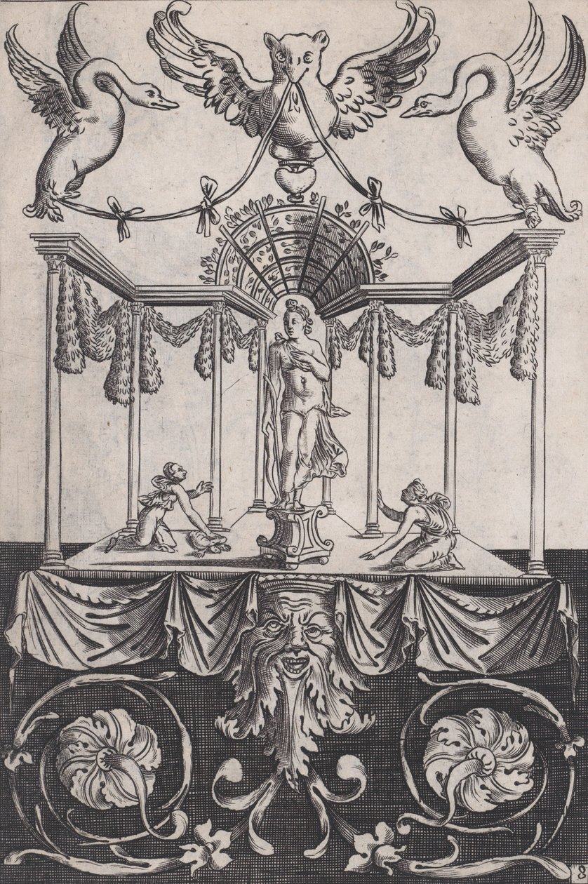 Panel ozdobny, ca. 1514-36. autorstwa Agostino Veneziano