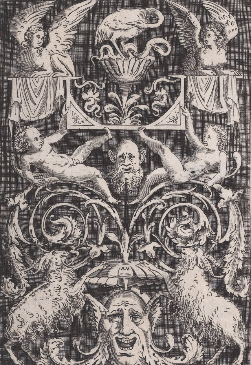 Panel ozdobny, ca. 1514-36. autorstwa Agostino Veneziano