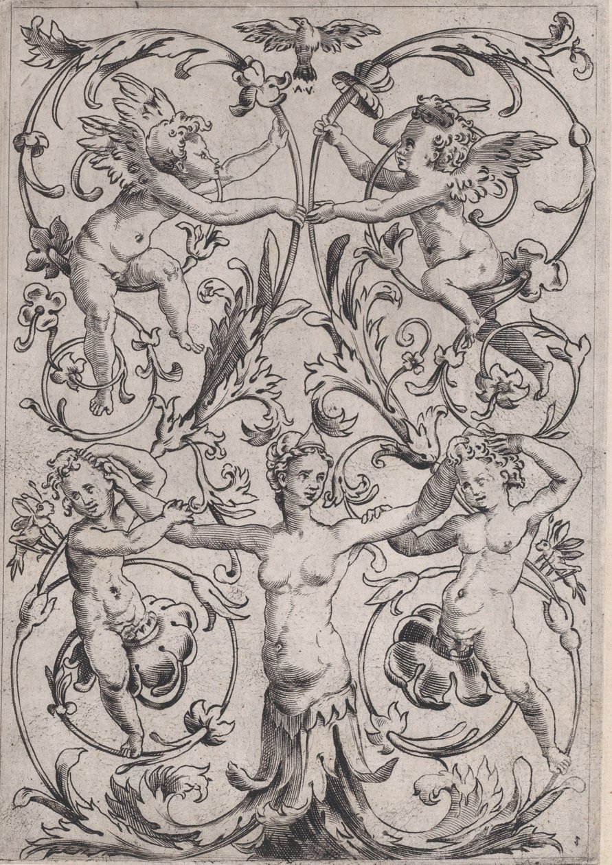 Panel ozdobny, ca. 1514-36. autorstwa Agostino Veneziano