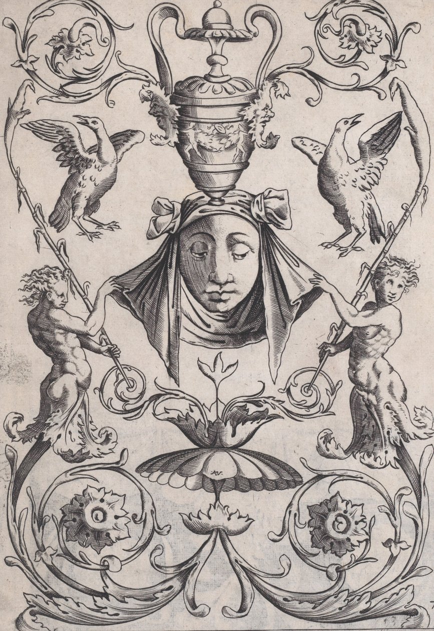 Panel ozdobny, ca. 1514-36. autorstwa Agostino Veneziano