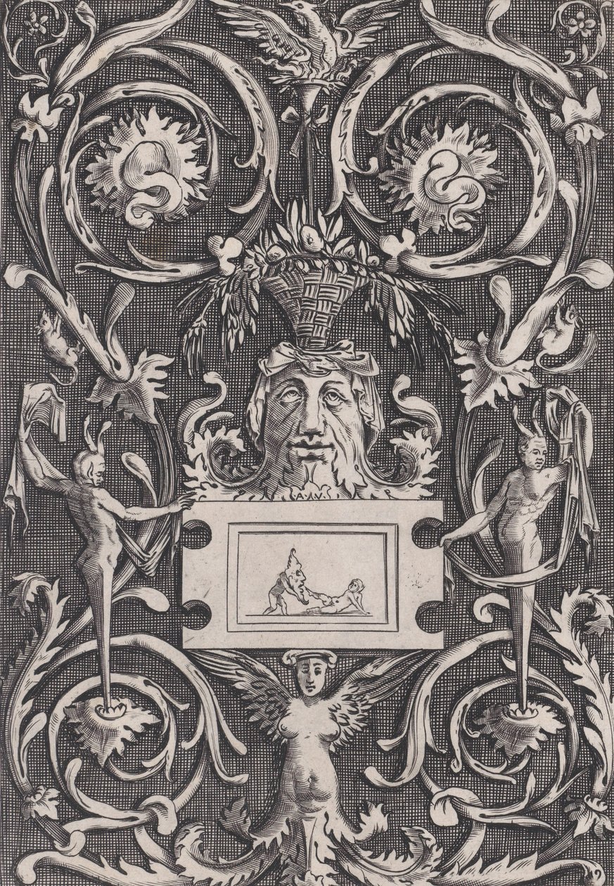 Panel ozdobny, ca. 1514-36. autorstwa Agostino Veneziano