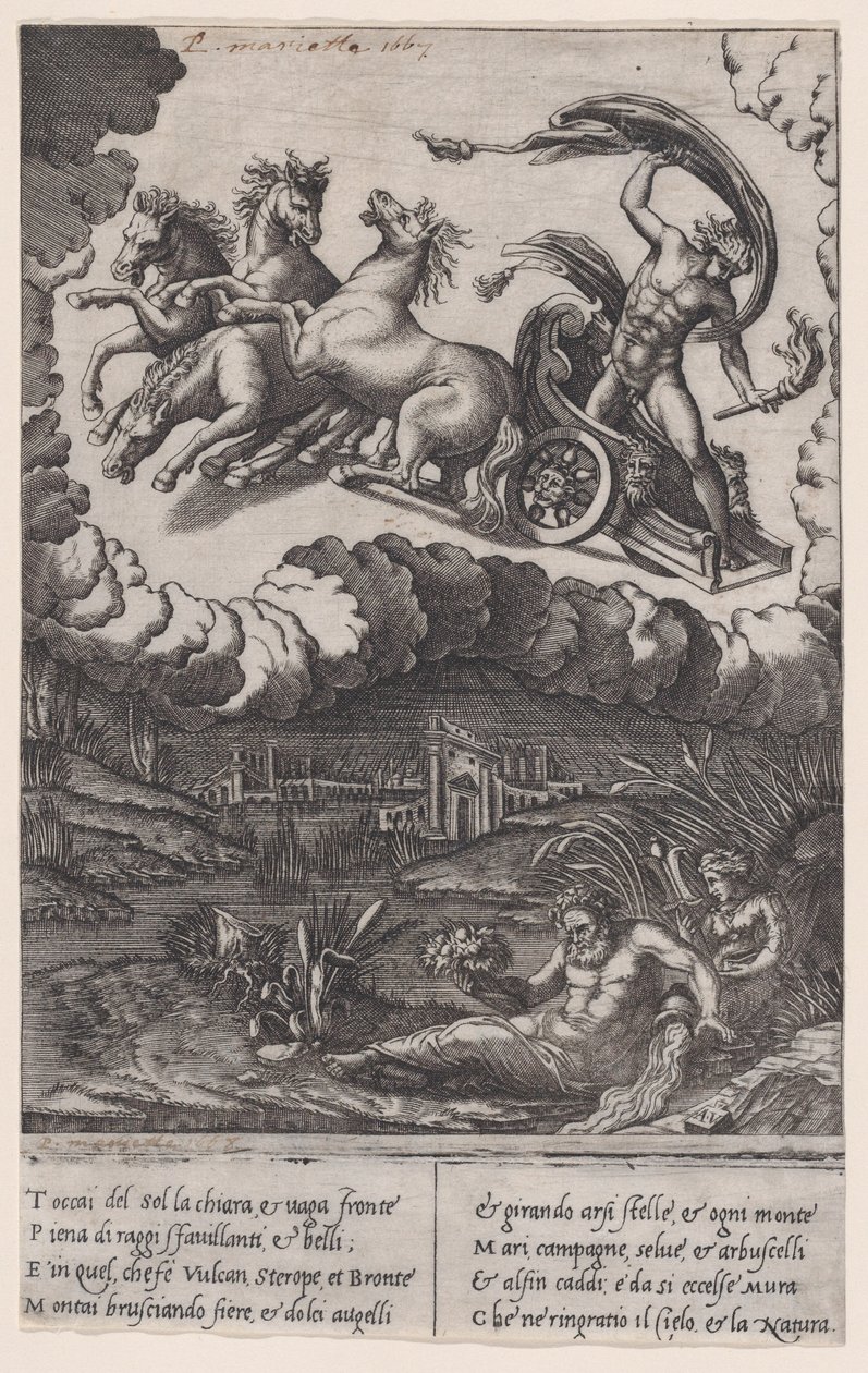 Faetona, ca. 1514-36. autorstwa Agostino Veneziano