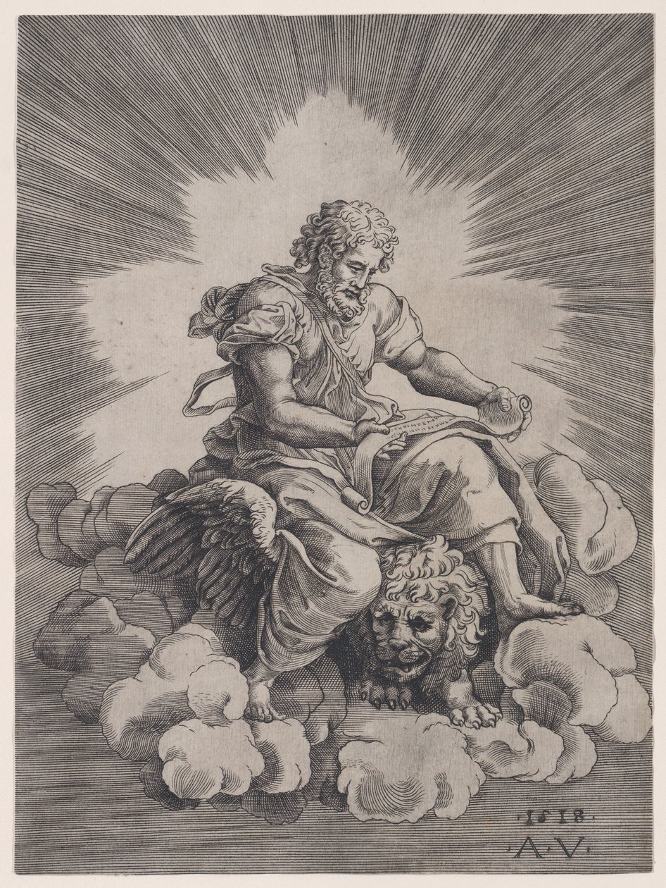 Św. Marek, dat. 1518. autorstwa Agostino Veneziano