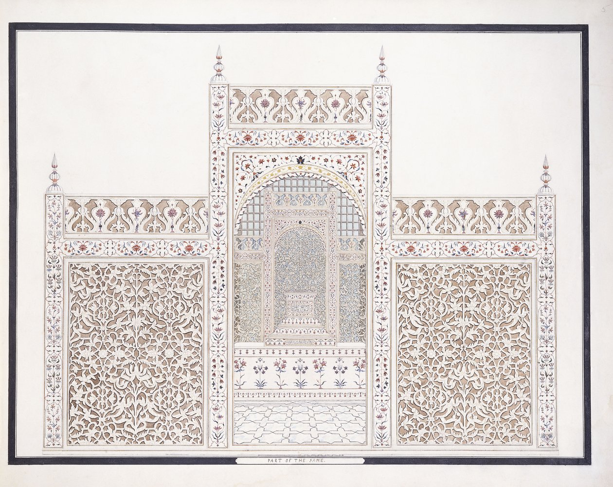 Część Taj, ok. godz. 1815 autorstwa Agra School