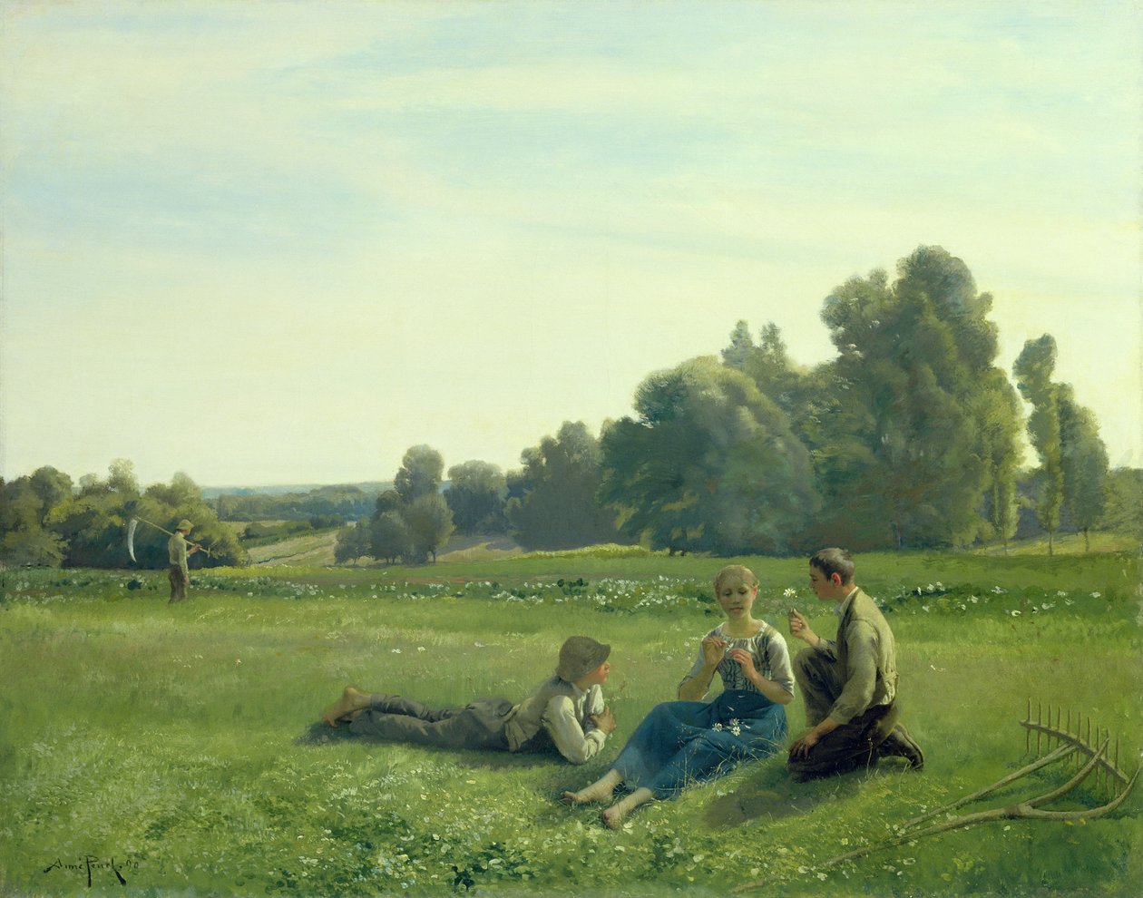 Sianokosy w spoczynku, 1890 autorstwa Aime Perret