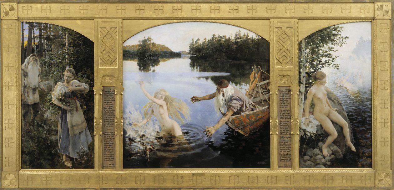 Aino Myth, TryptykFinlandia: Aino-taru, triptyykkinSvenska: Ainomyten, tryptyk autorstwa Akseli Gallen Kallela