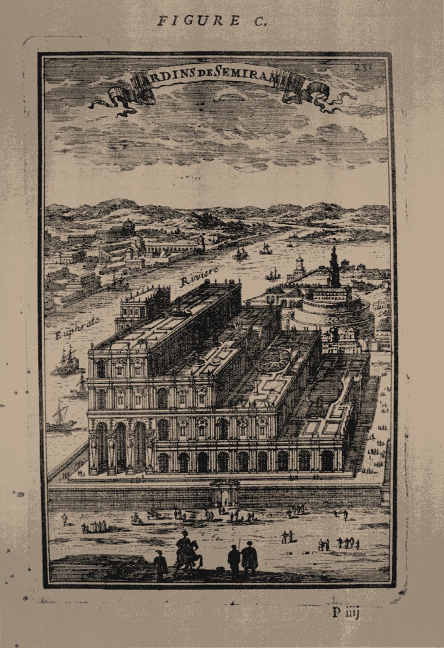 Wiszące ogrody Semiramis, 1683 autorstwa Alain Manesson Mallet