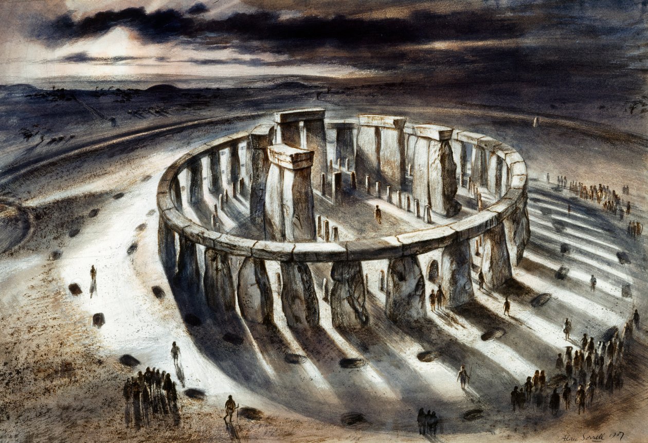 Stonehenge 1000BC, ok. 1960 autorstwa Alan Ernest Sorrell