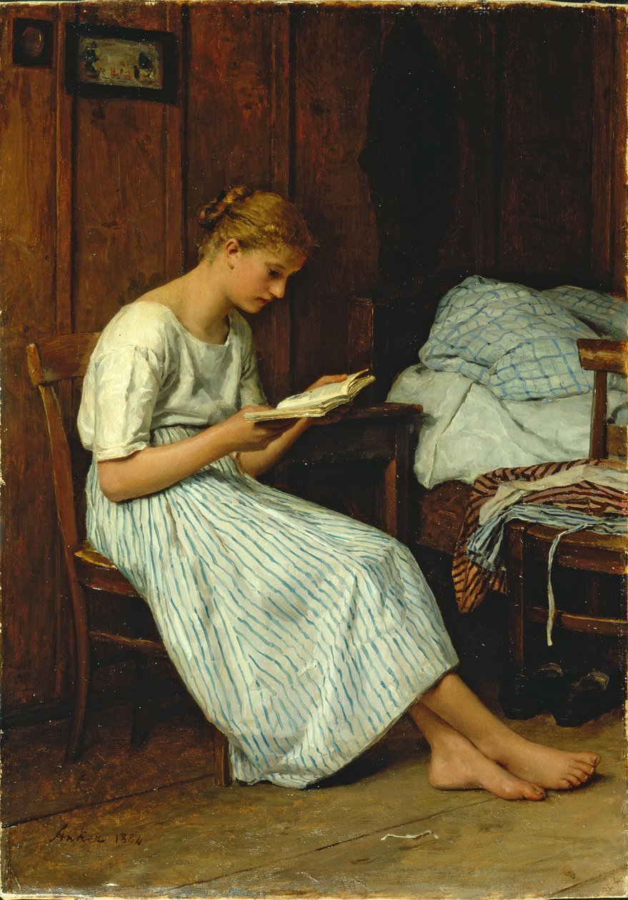 Czytelnik Gotthelf autorstwa Albert Anker