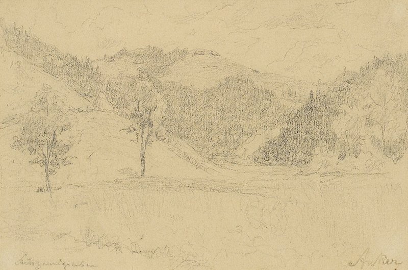 Pagórkowaty krajobraz autorstwa Albert Anker