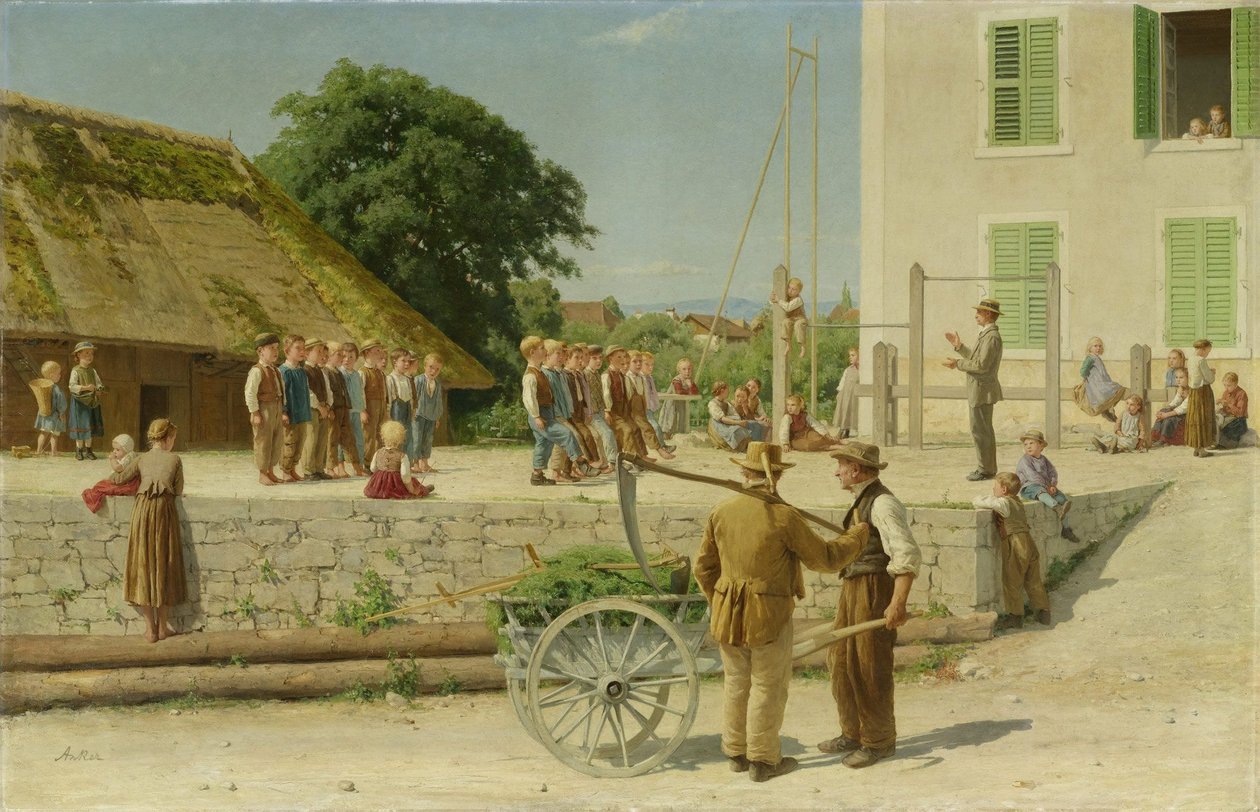 Turnstunde w Ins autorstwa Albert Anker