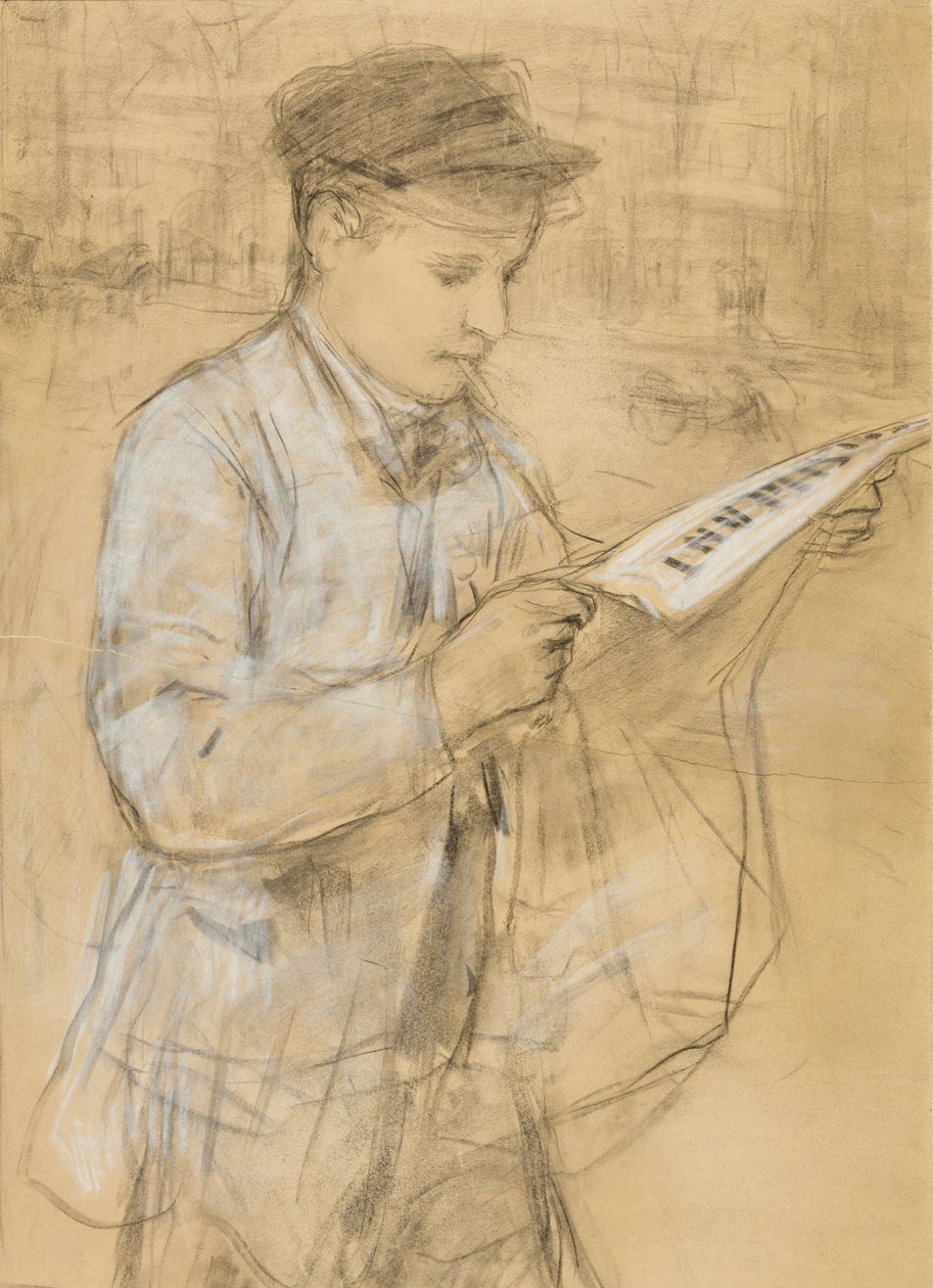 Gazeciarz autorstwa Albert Anker