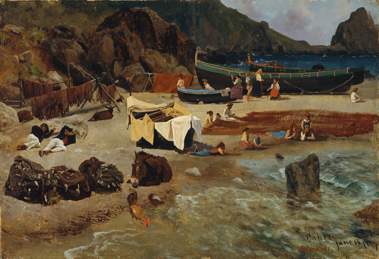 Łodzie rybackie w Capri autorstwa Albert Bierstadt
