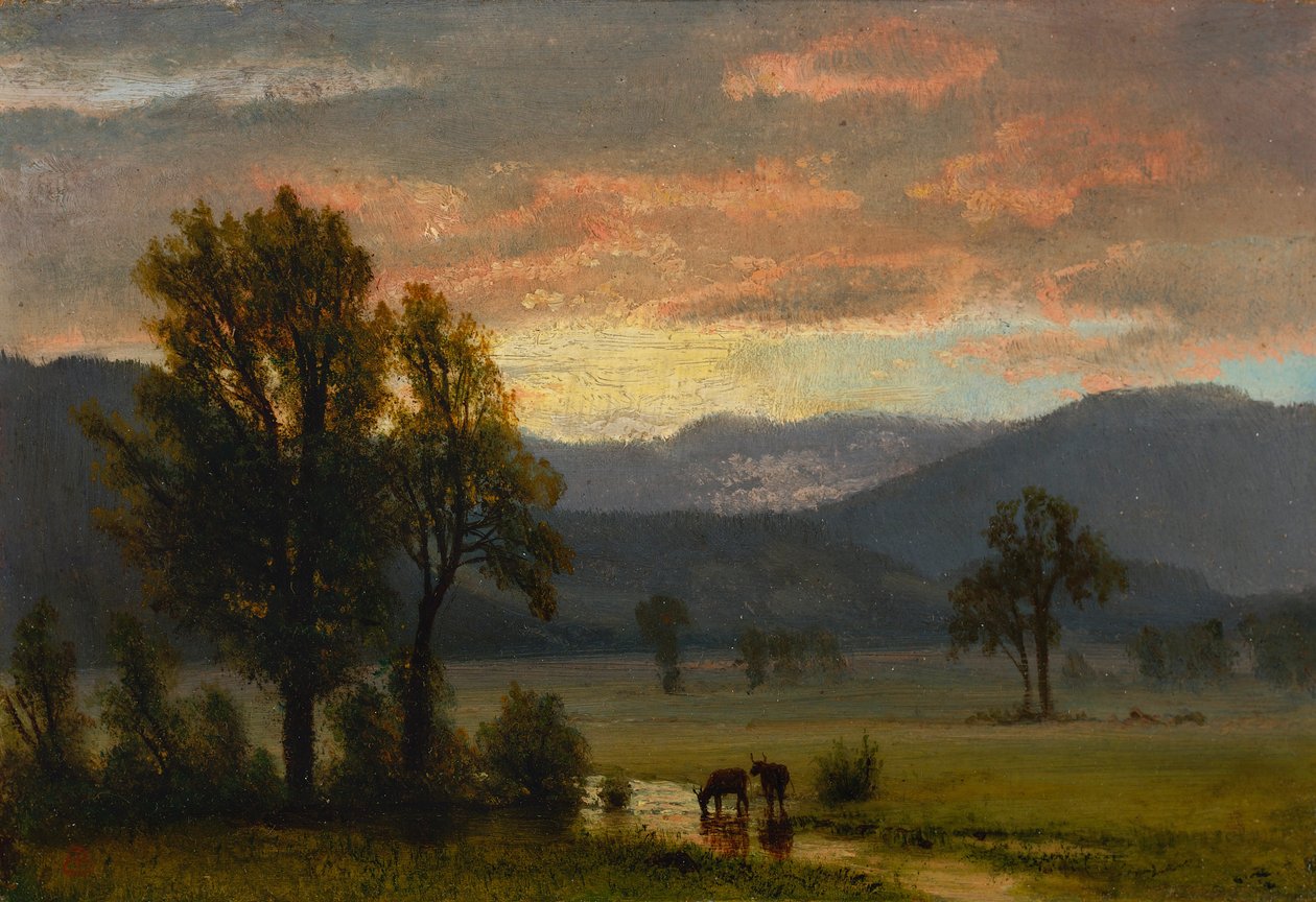Krajobraz z bydłem autorstwa Albert Bierstadt