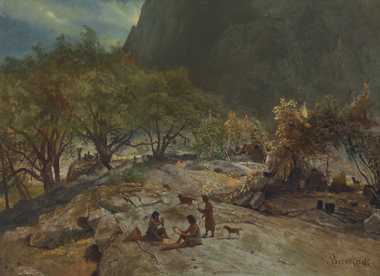 Obóz Indian Mariposa, Yosemite Valley, Kalifornia autorstwa Albert Bierstadt