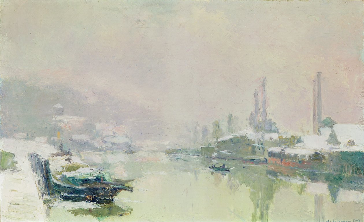 Wyspa Lacroix pod śniegiem, 1893 autorstwa Albert Charles Lebourg
