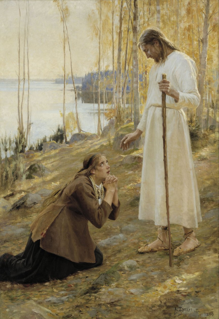 Chrystus i Maria Magdalena, fińska legenda autorstwa Albert Gustaf Aristides Edelfelt