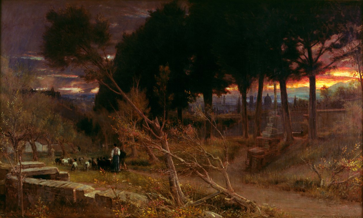 Florencja, wieczór, 1896 autorstwa Albert Goodwin