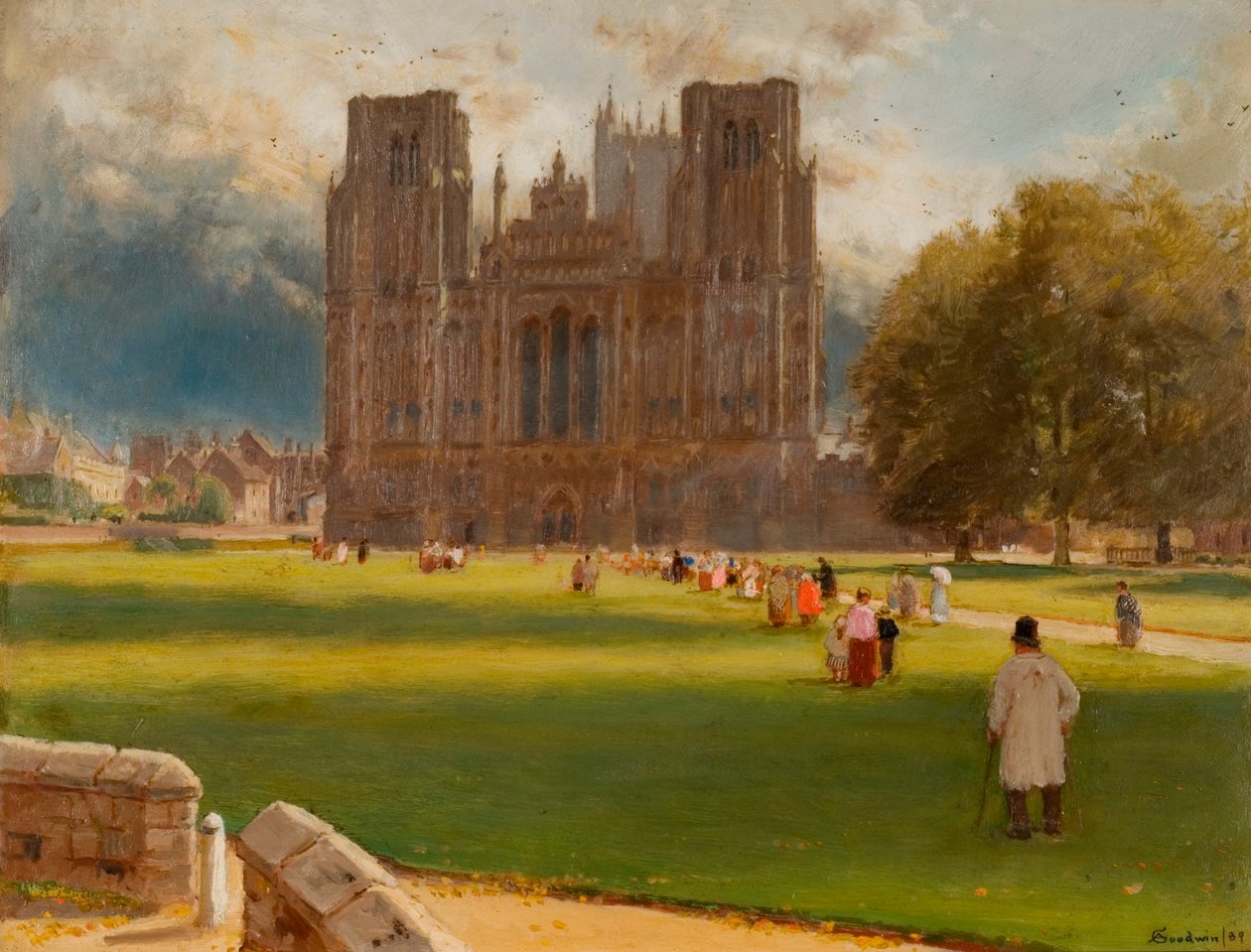 Katedra Wells, 1889 autorstwa Albert Goodwin