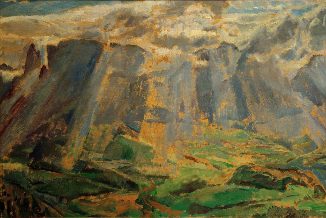 Alpejski krajobraz w Południowym Tyrolu autorstwa Albert Weisgerber