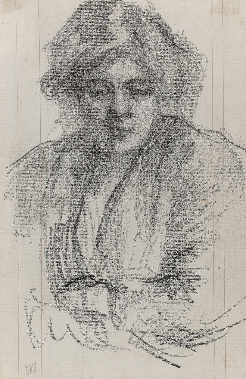 Julie, żona artysty, ok.1920 (kredka i tusz na papierze) autorstwa Albert de Belleroche