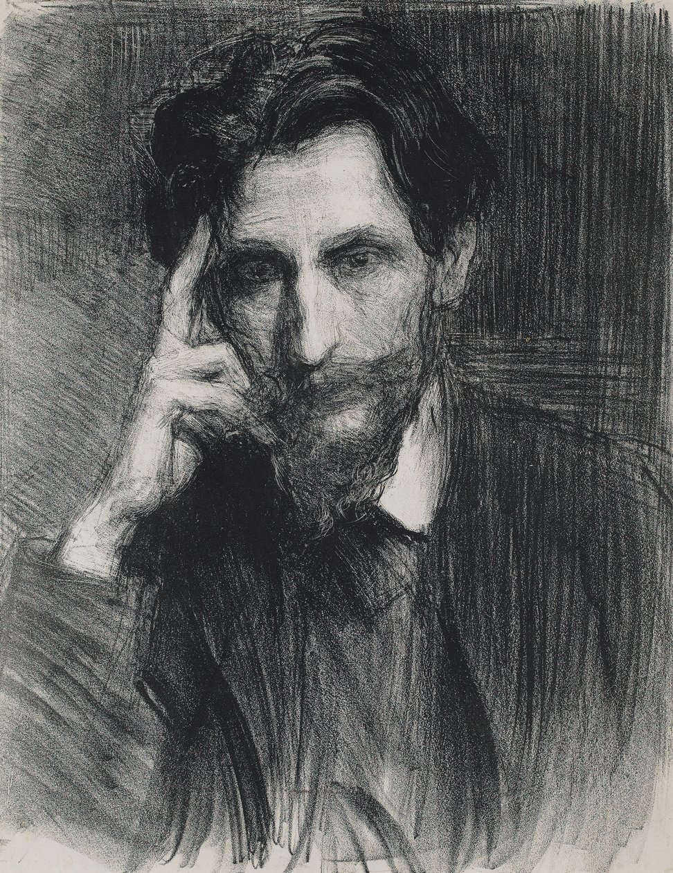 Portret mężczyzny (węgiel na papierze) autorstwa Albert de Belleroche