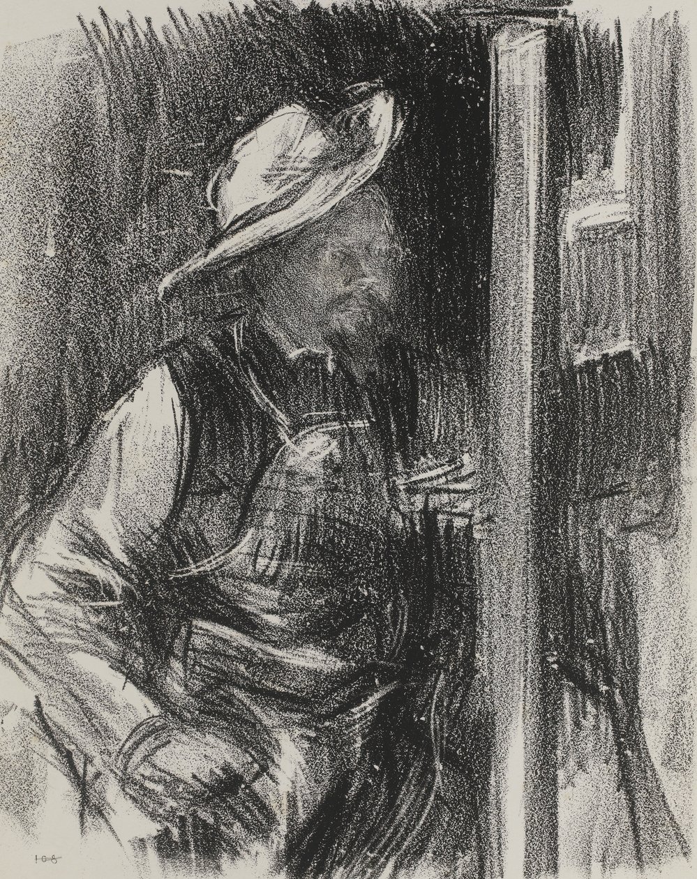 Portret artysty w kapeluszu z szerokim rondem, początek XX wieku autorstwa Albert de Belleroche