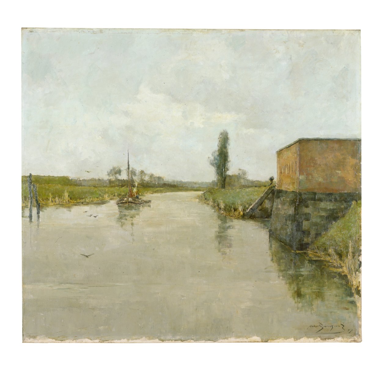Rzeka Skalda w Dendemonde autorstwa Albert Baertsoen
