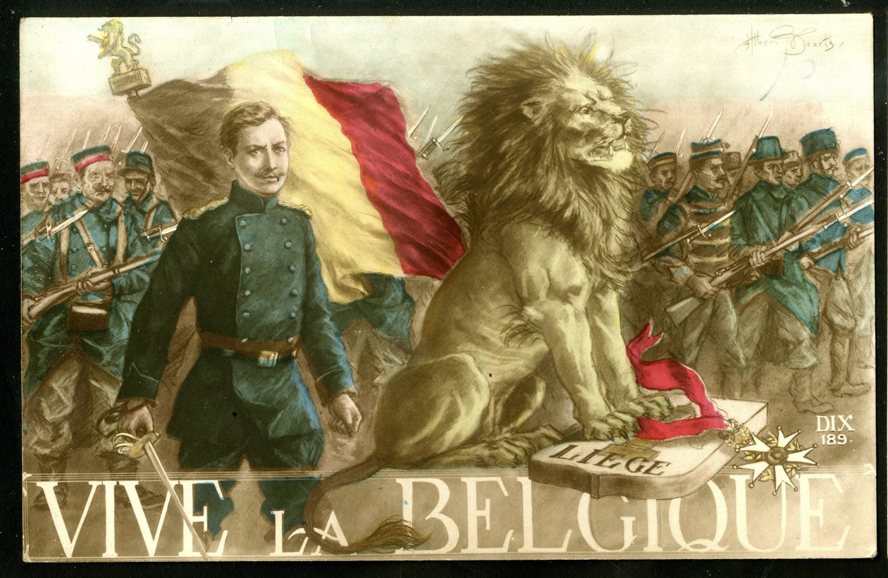 Wojna 14-18: Niech żyje Belgia, ok. 1915 r. (pocztówka) autorstwa Albert Beerts