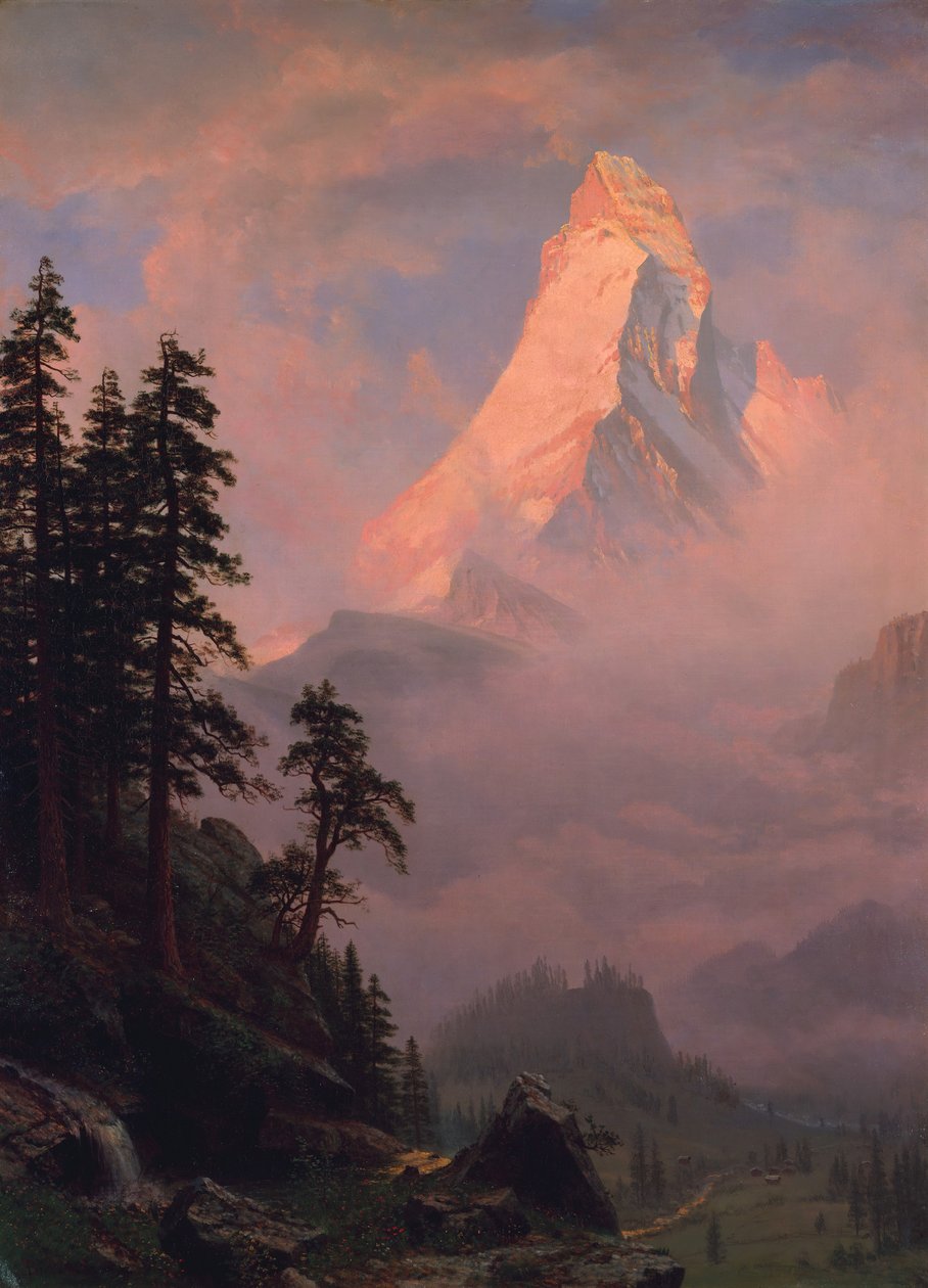 Wschód słońca na Matterhorn po 1875 roku. autorstwa Albert Bierstadt